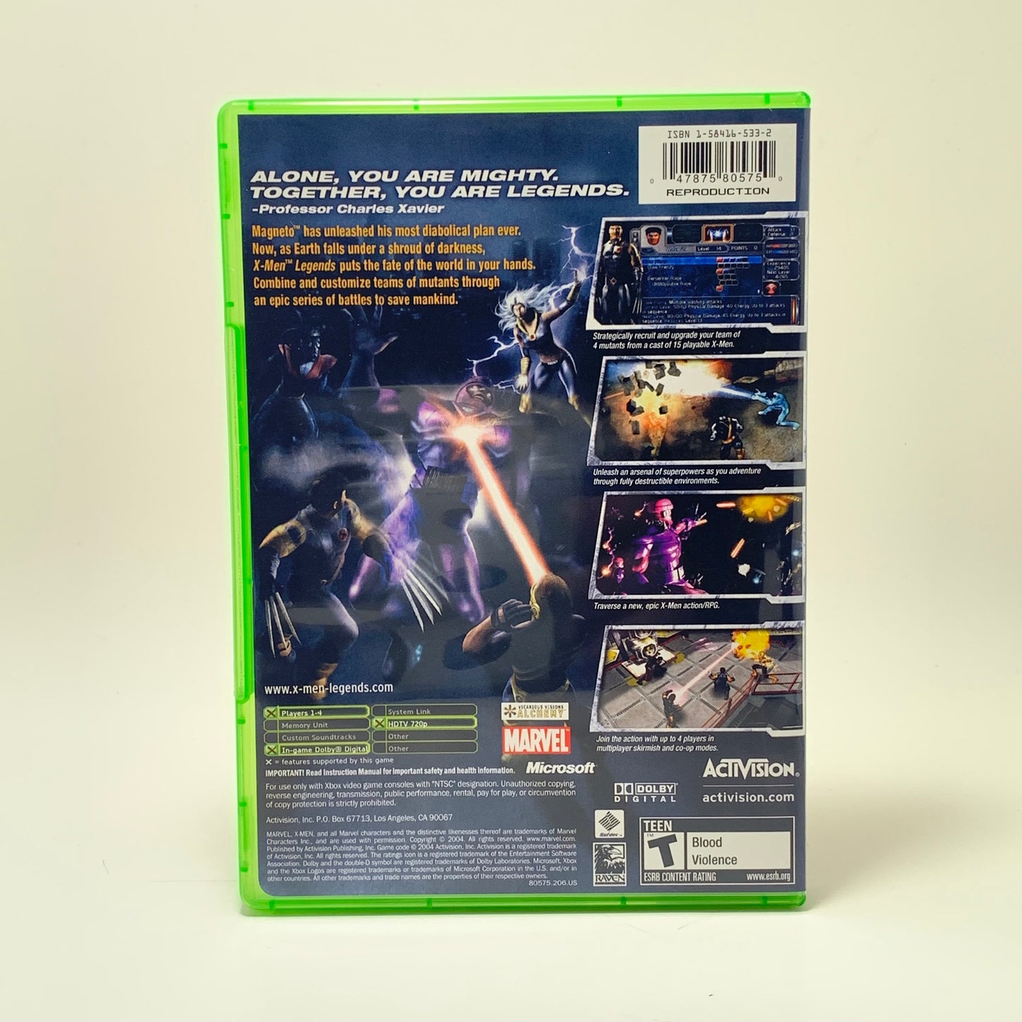 XBox - NO GAME - X-Men Legends