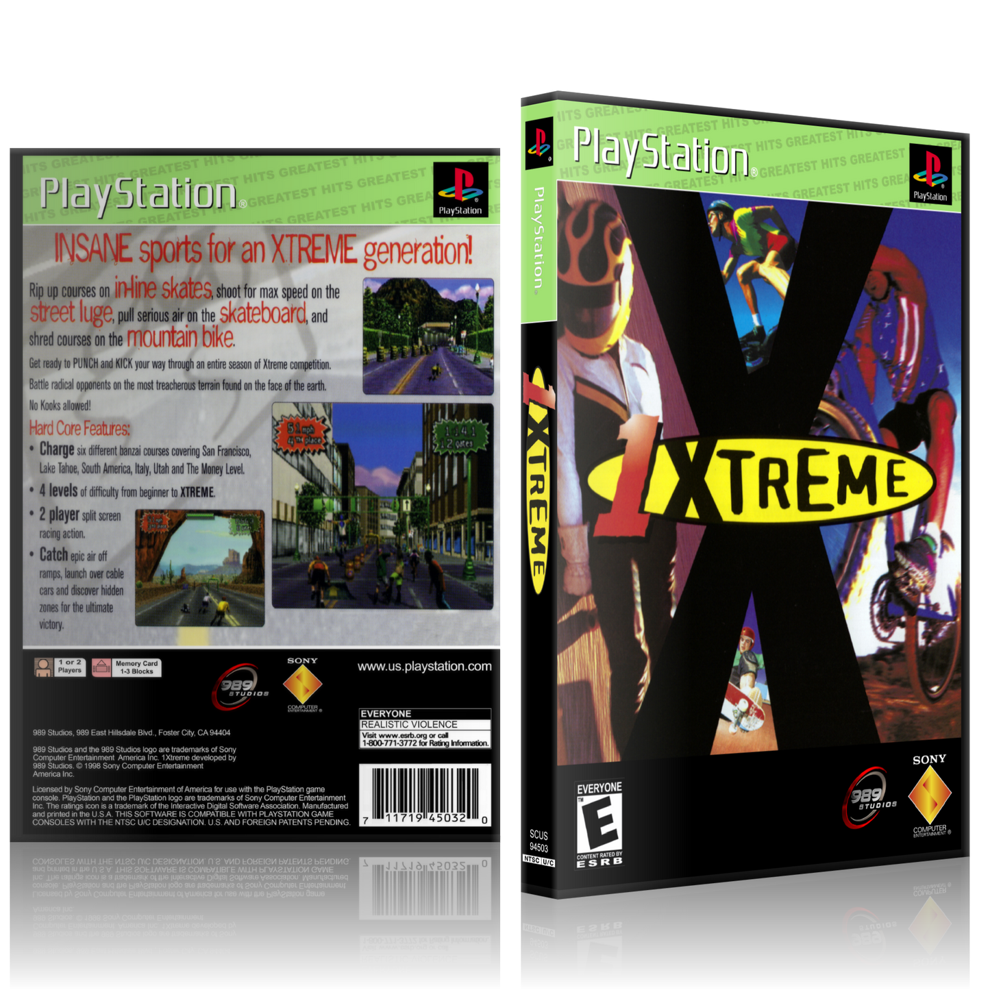PS1 Case - NO GAME - 1Xtreme - Greatest Hits