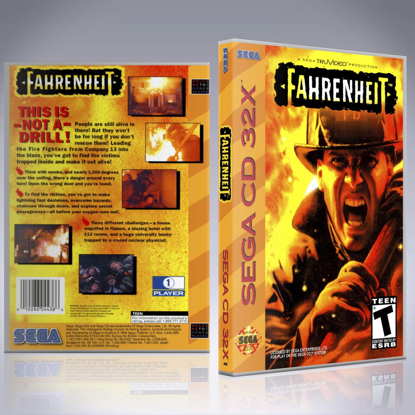 Sega CD 32X Custom Case - NO GAME - Fahrenheit [2 Disc]