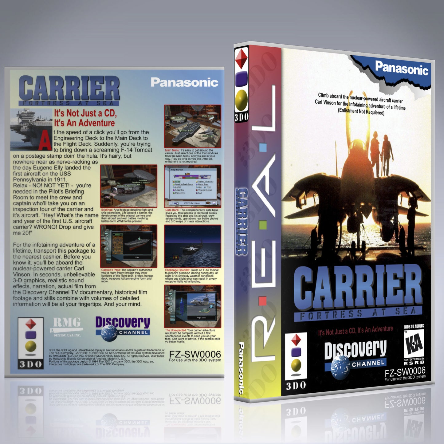 3DO Custom Case - NO GAME - Carrier - Fortress at Sea