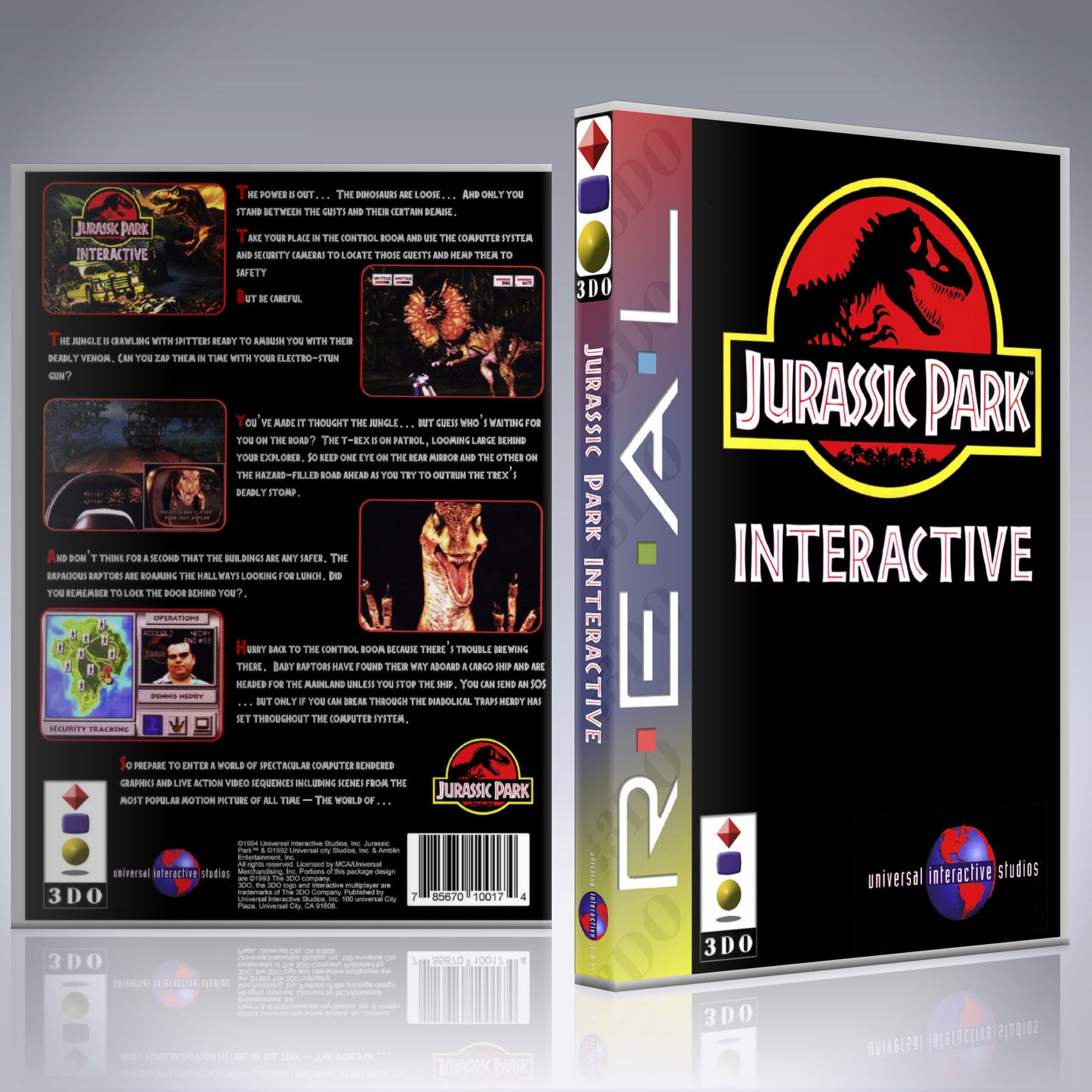 3DO Custom Case - NO GAME - Jurassic Park Interactive