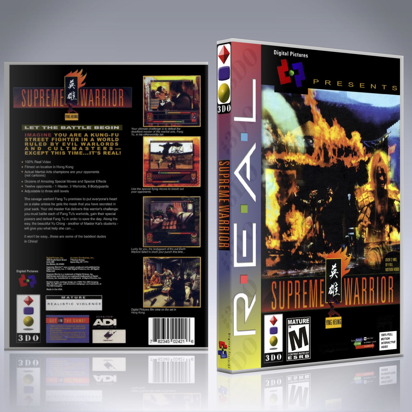 3DO Custom Case - NO GAME - Supreme Warrior [2 DISC]