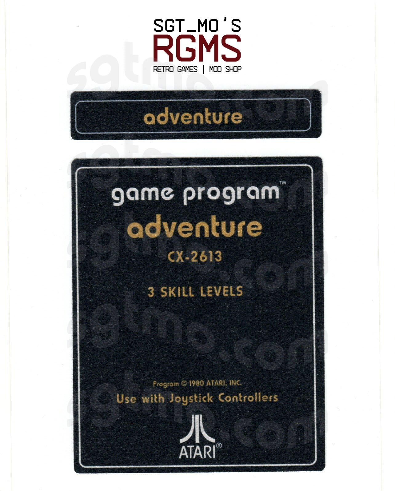 Atari 2600 Replacement Text Style Label - Adventure