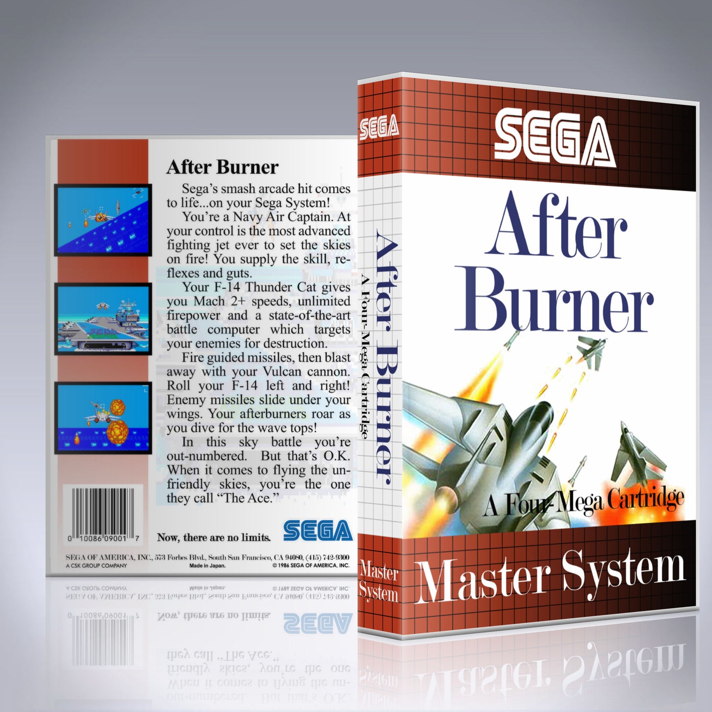 Sega Master System Custom Case - NO GAME - After Burner
