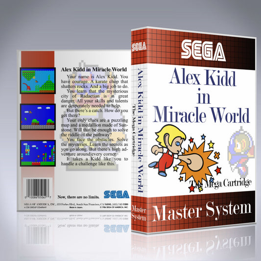 Sega Master System Custom Case - NO GAME - Alex Kidd in Miracle World