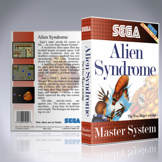 Sega Master System Custom Case - NO GAME - Alien Syndrome