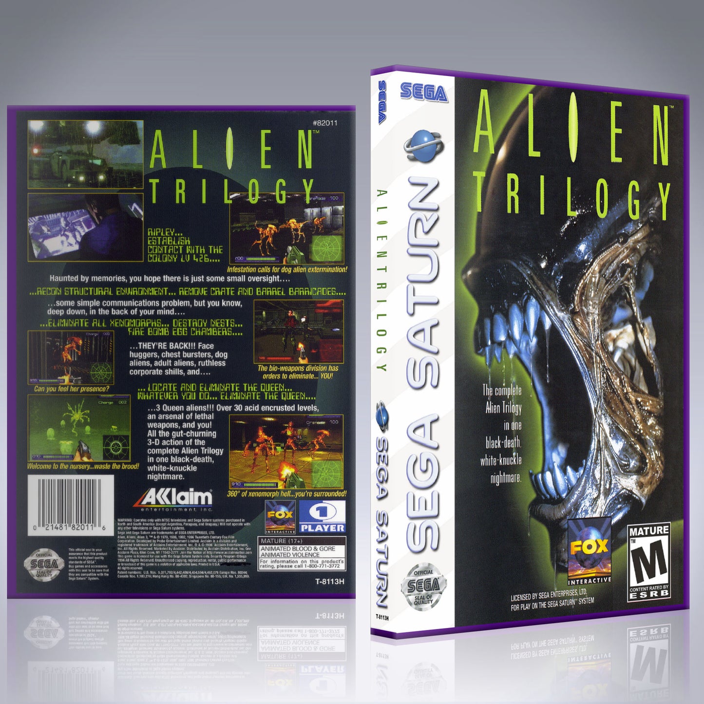 Sega Saturn Custom Case - NO GAME - Alien Trilogy