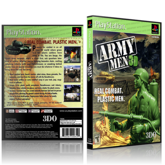 PS1 Case - NO GAME - Army Men 3D - Greatest Hits