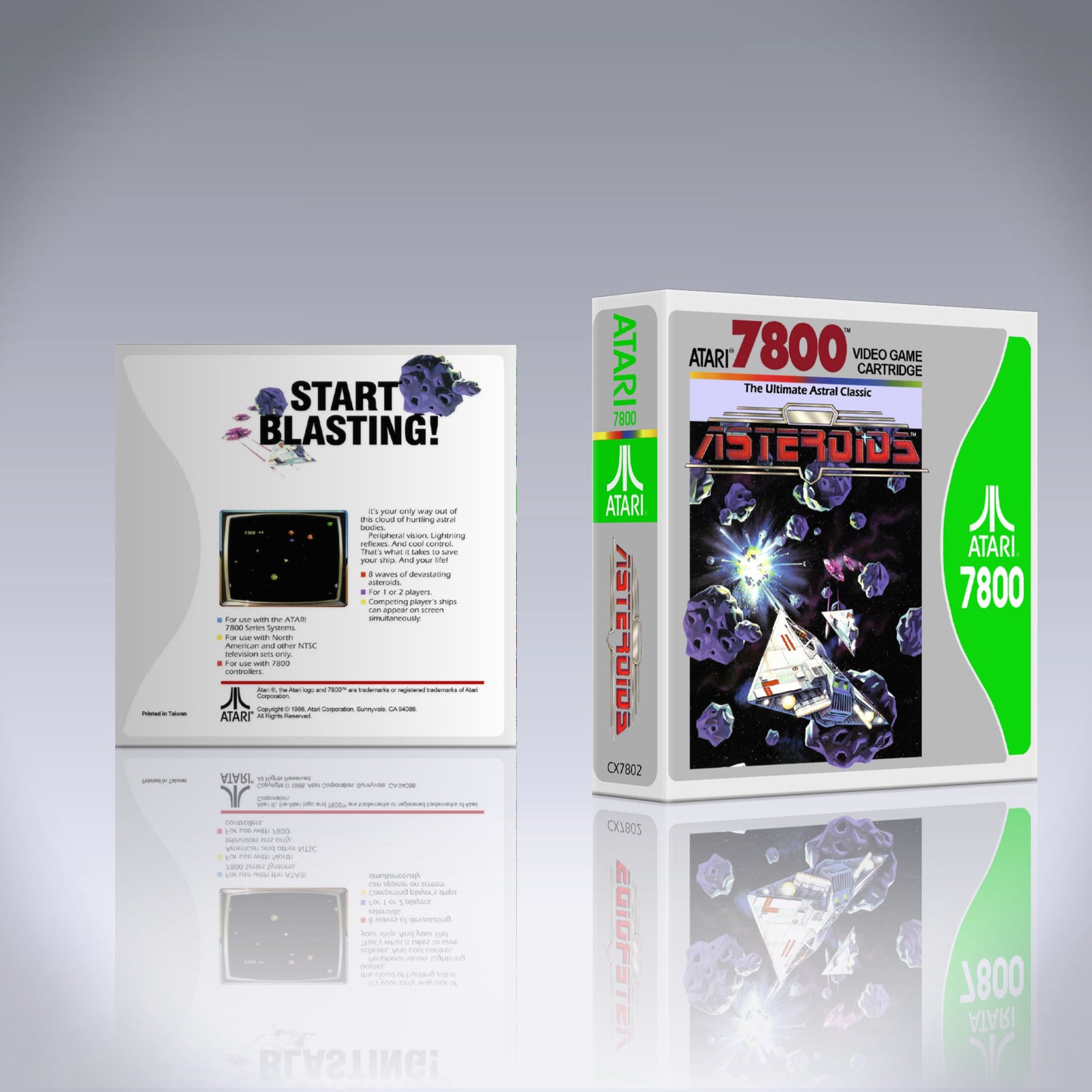 Atari 7800 Case - No Game - Asteroids