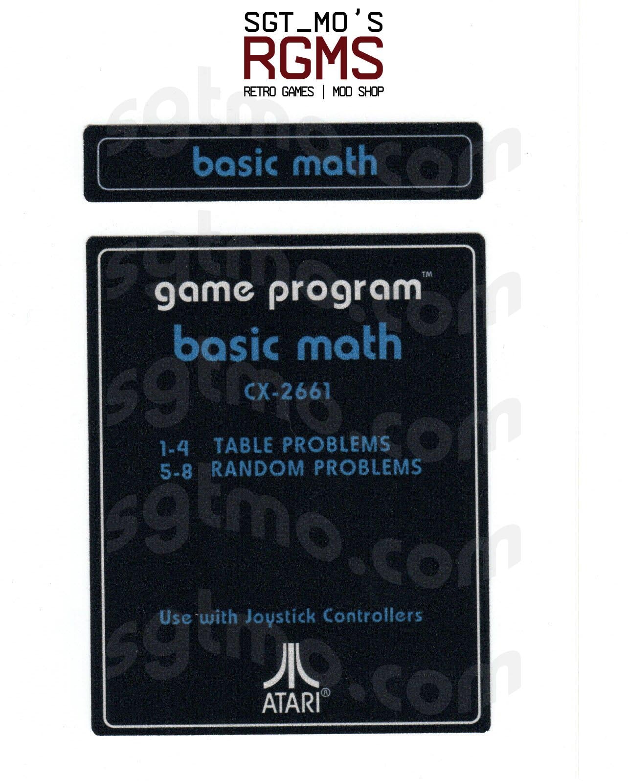 Atari 2600 Replacement Text Style Label - Basic Math