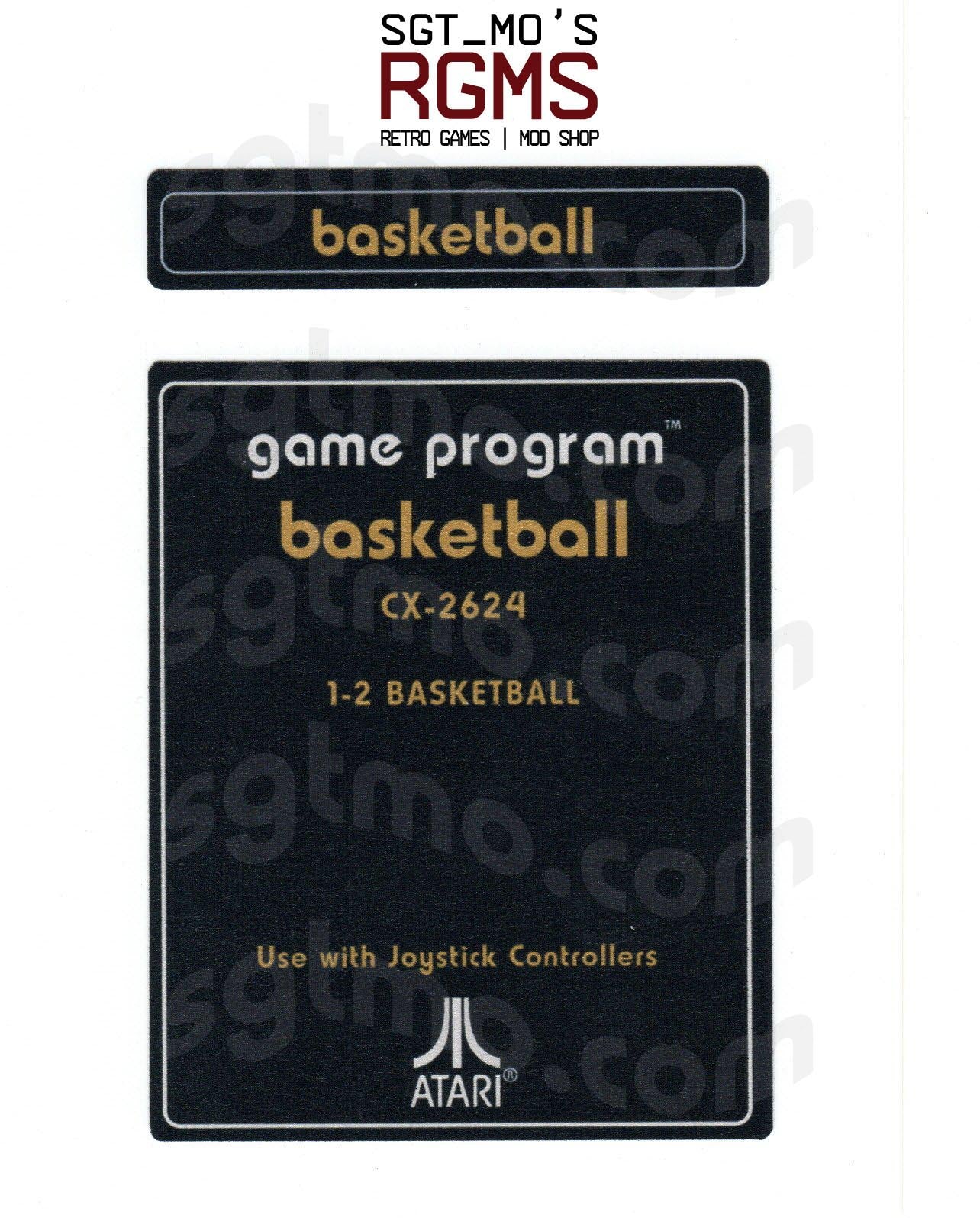 Atari 2600 Replacement Text Style Label - Basketball