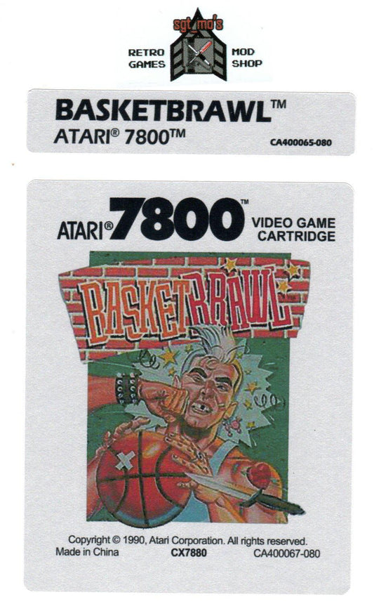 Atari 7800 Replacement Label - Basketbrawl