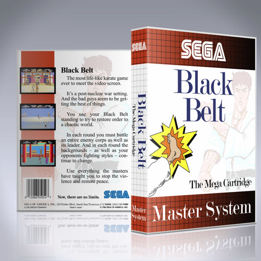Sega Master System Custom Case - NO GAME - Black Belt