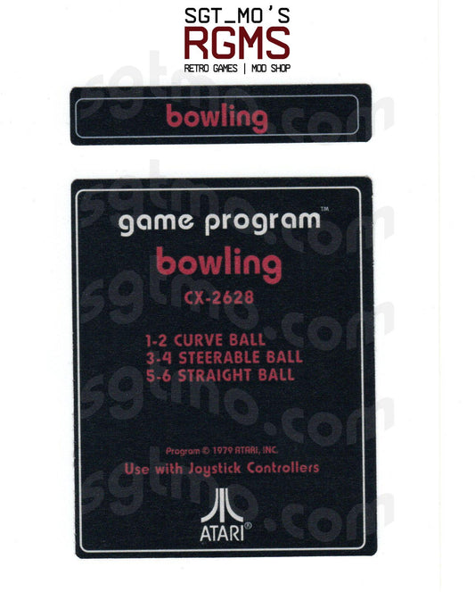 Atari 2600 Replacement Text Style Label - Bowling [Red]