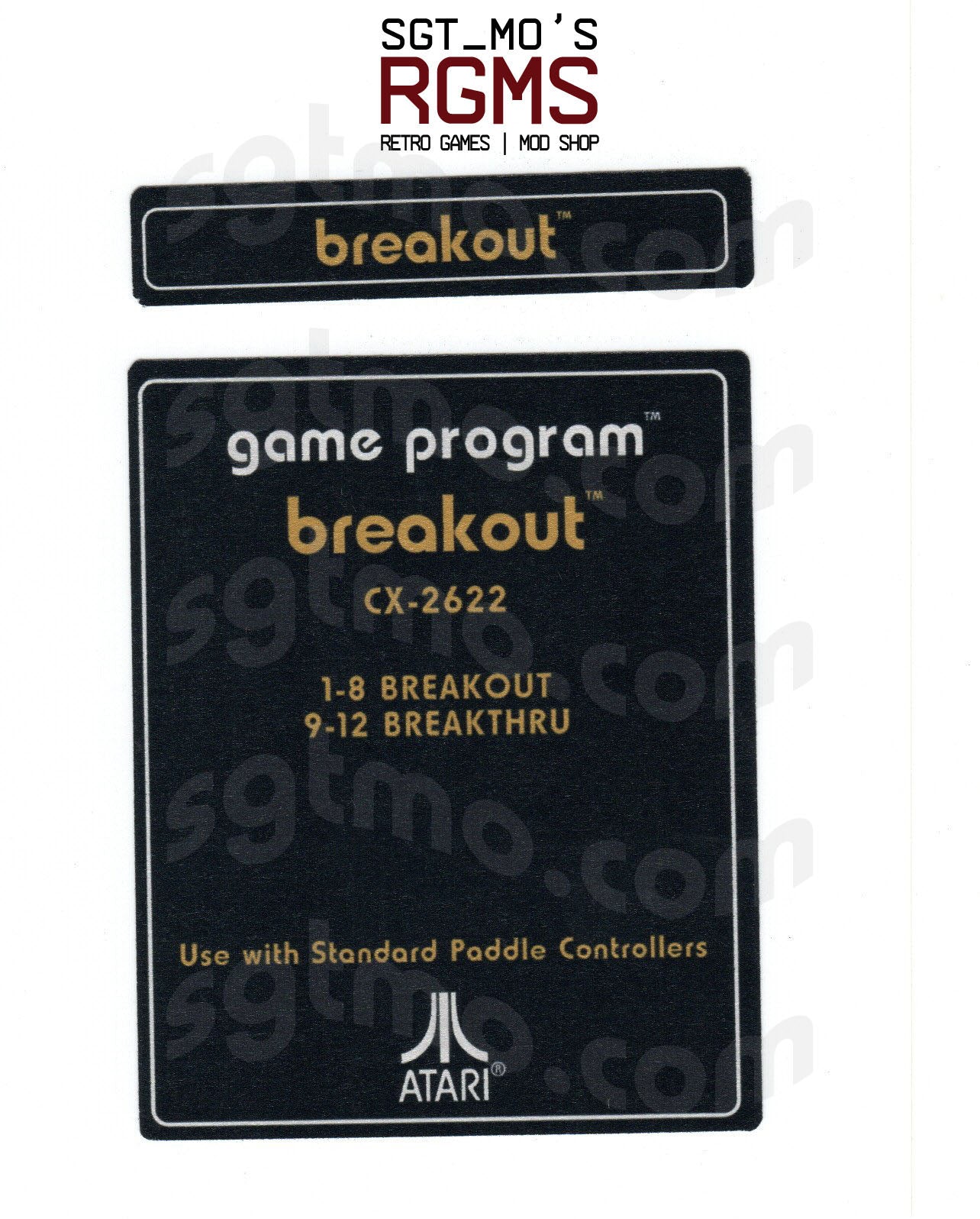 Atari 2600 Replacement Text Style Label - Breakout