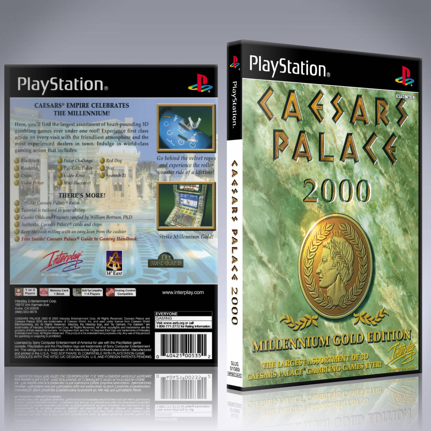 PS1 Case - NO GAME - Caesars Palace 2000