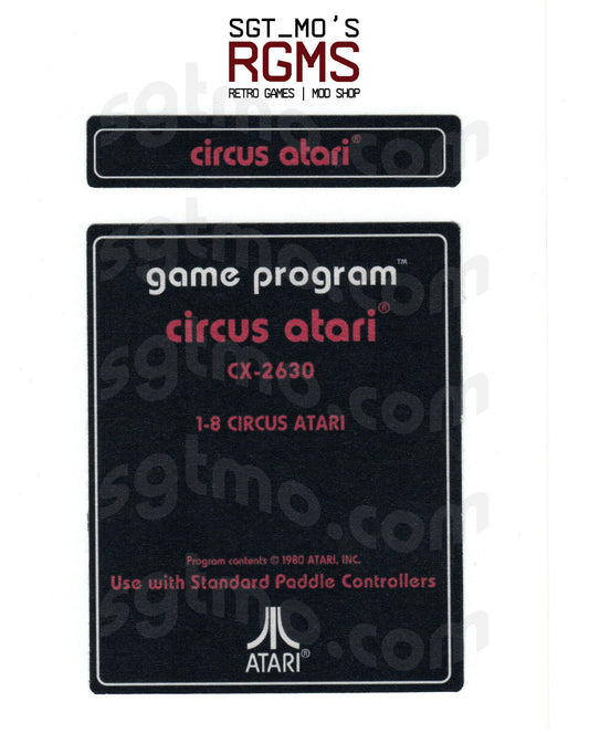 Atari 2600 Replacement Text Style Label - Circus Atari