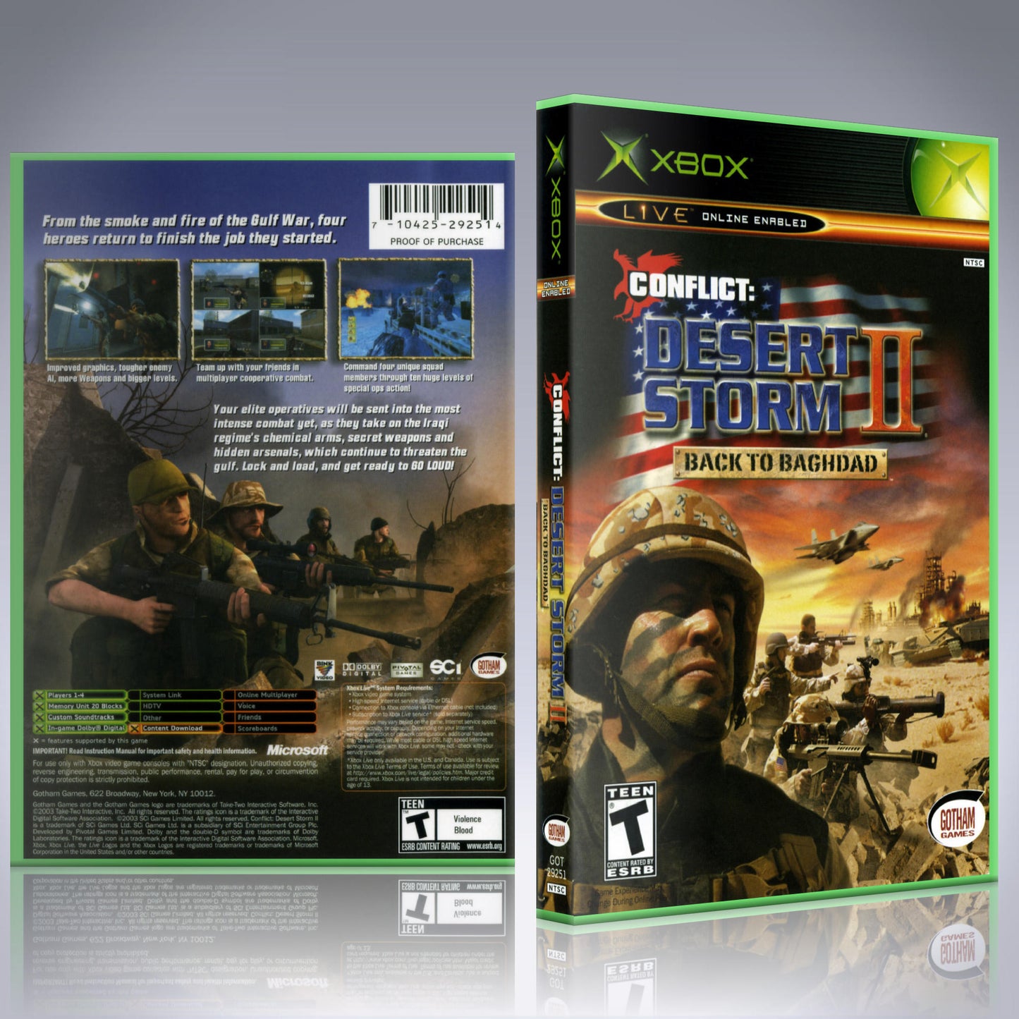 Xbox Case - NO GAME - Conflict - Desert Storm II - Back to Baghdad