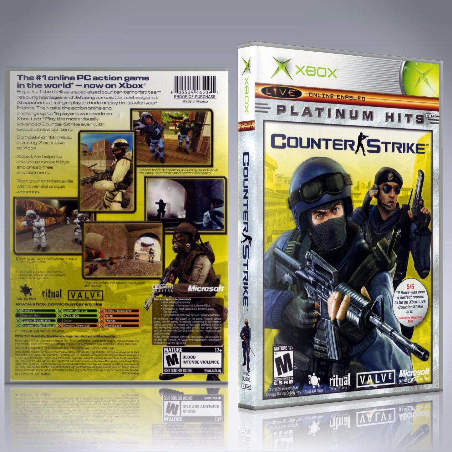 Xbox Case - NO GAME - Counter Strike - Platinum Hits