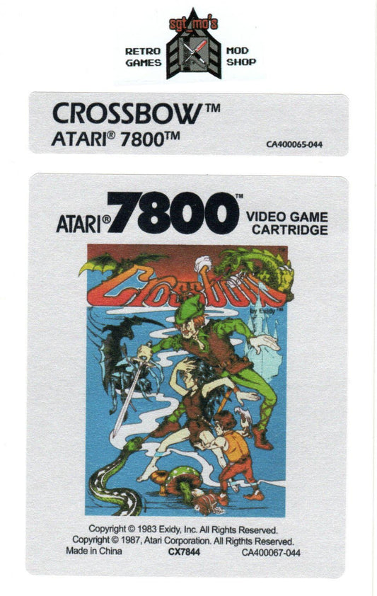 Atari 7800 Replacement Label - Crossbow