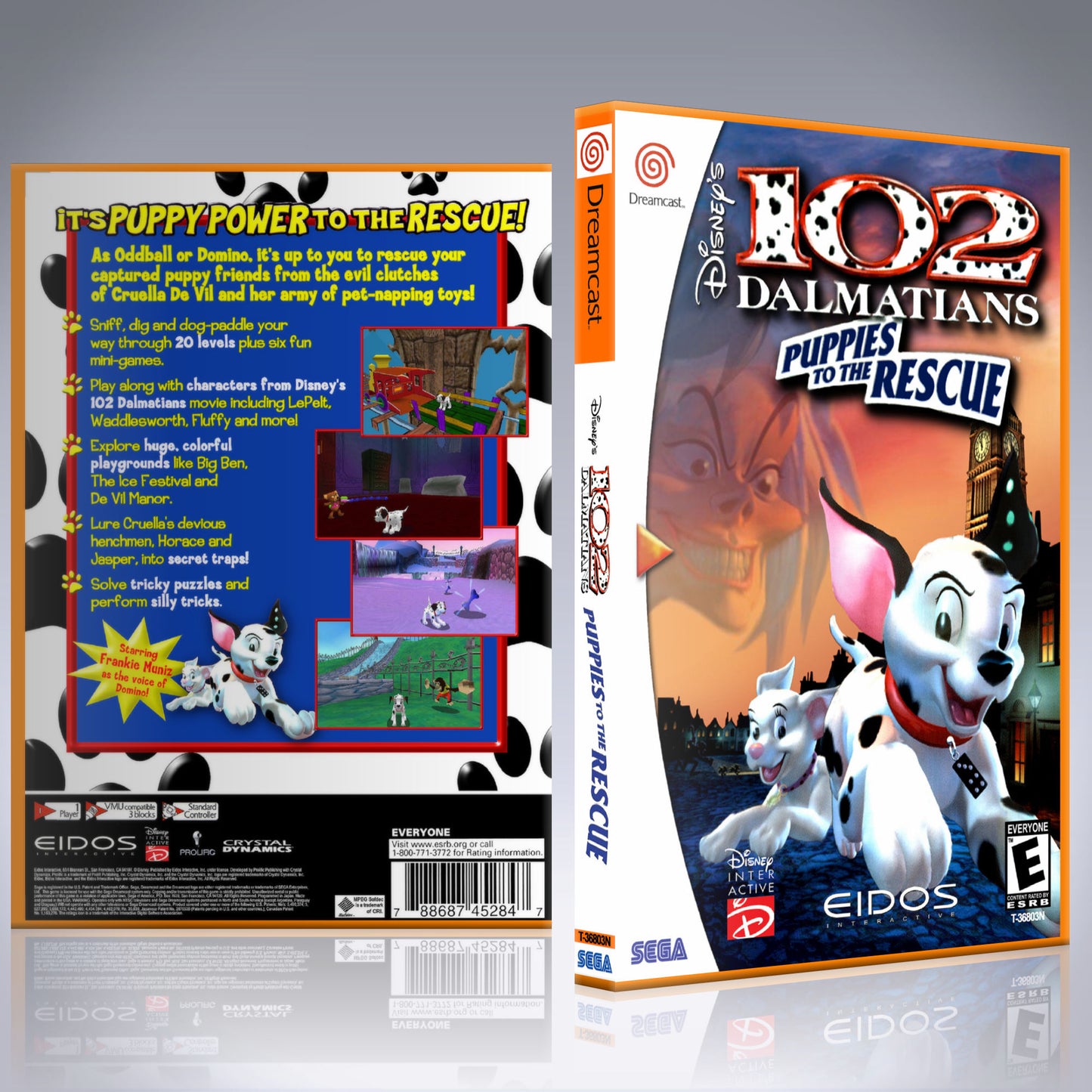 Dreamcast Custom Case - NO GAME - 102 Dalmatians - Puppies to the Rescue