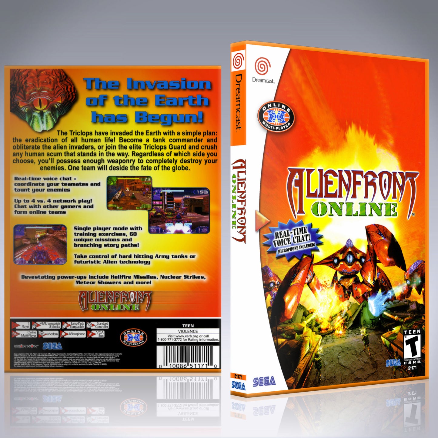 Dreamcast Custom Case - NO GAME - Alien Front Online