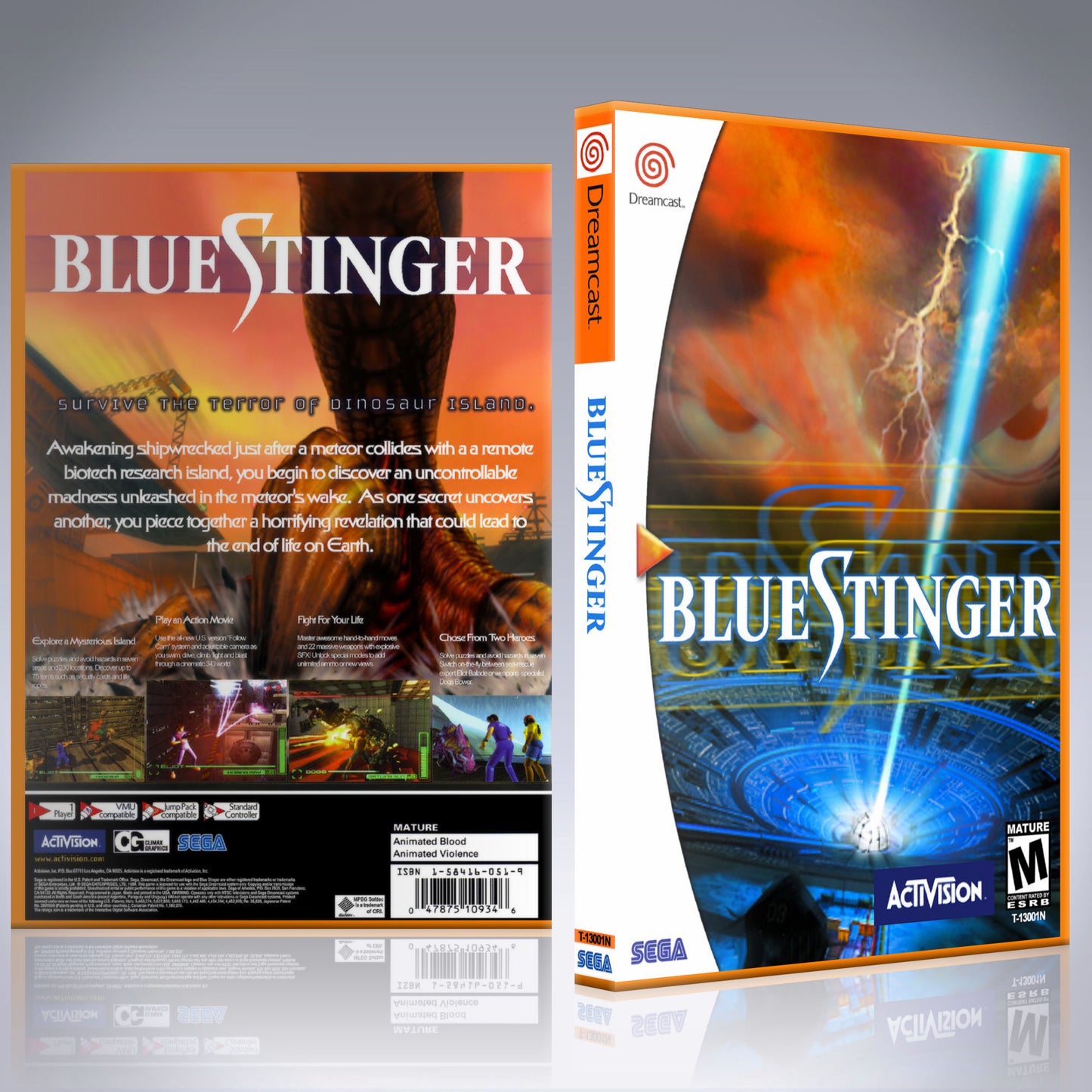 Dreamcast Custom Case - NO GAME - Blue Stinger