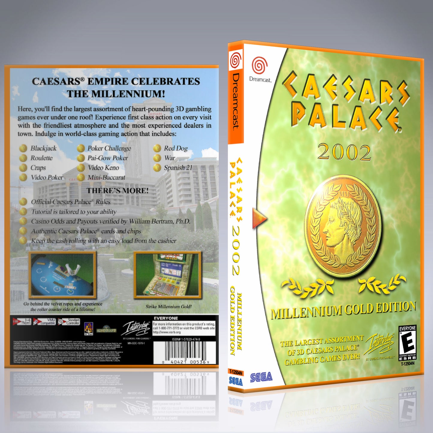 Dreamcast Custom Case - NO GAME - Caesars Palace 2002