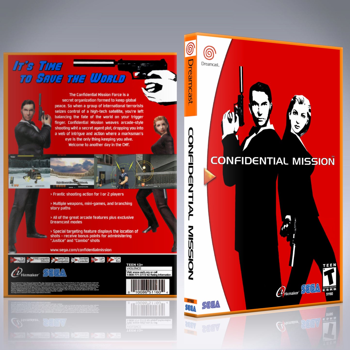 Dreamcast Custom Case - NO GAME - Confidential Mission