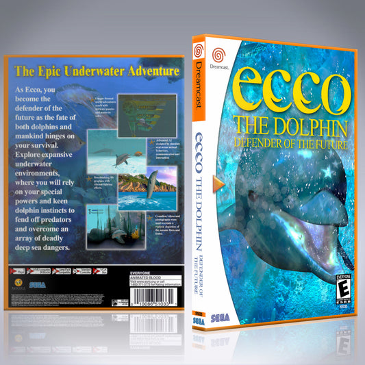 Dreamcast Custom Case - NO GAME - Ecco the Dolphin - Defender of the Future