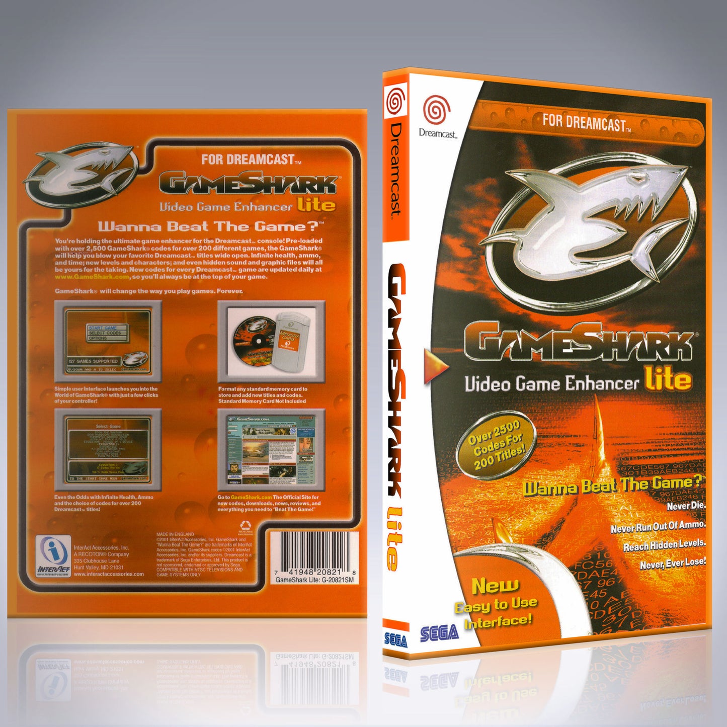Dreamcast Custom Case - NO GAME - GameShark Lite