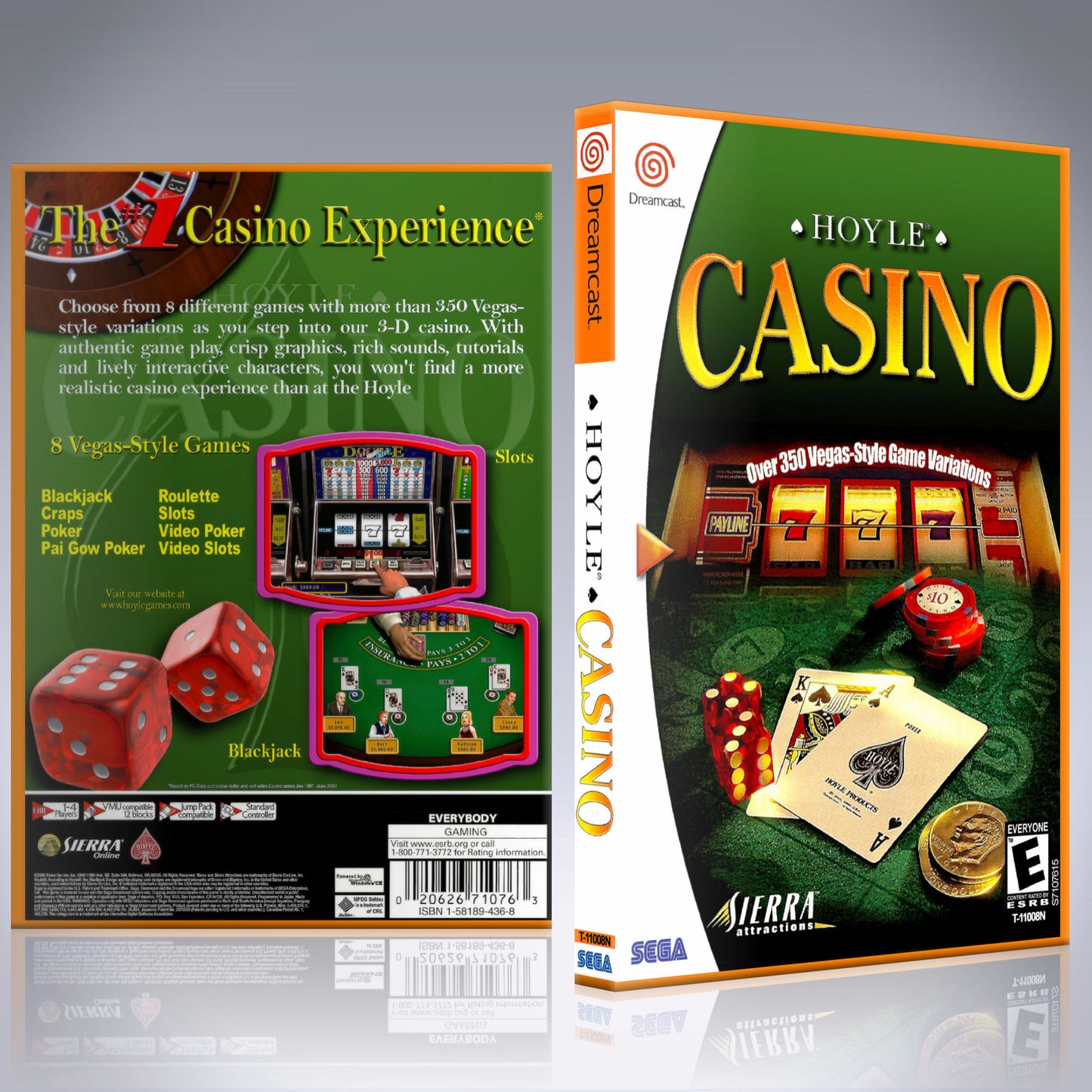 Dreamcast Custom Case - NO GAME - Hoyle Casino