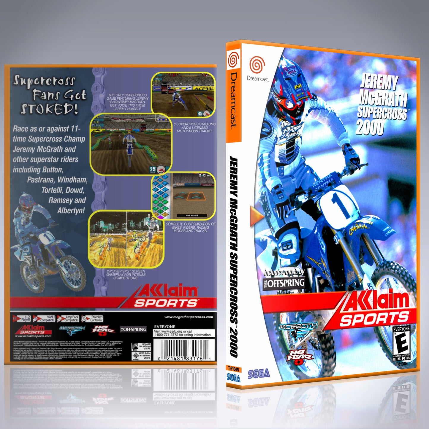 Dreamcast Custom Case - NO GAME - Jeremy McGrath Supercross 2000