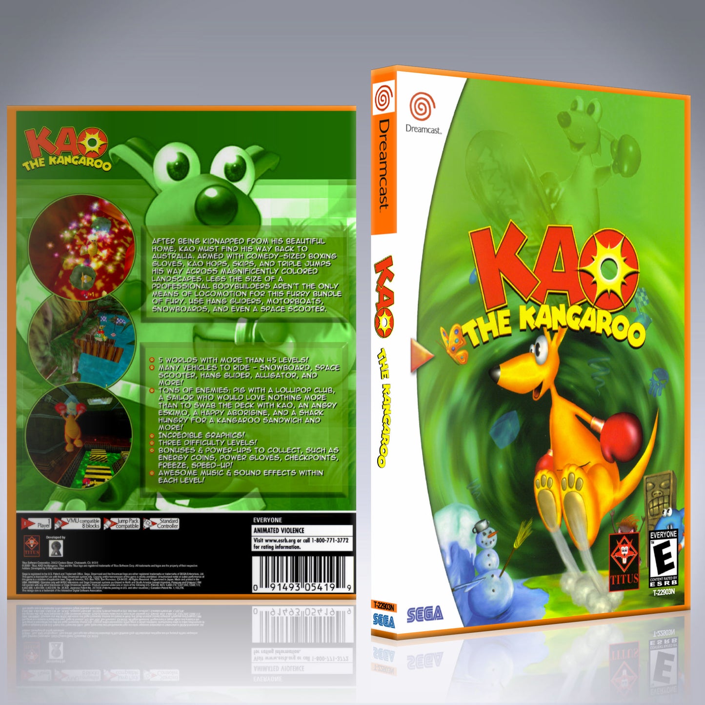 Dreamcast Custom Case - NO GAME - Kao The Kangaroo