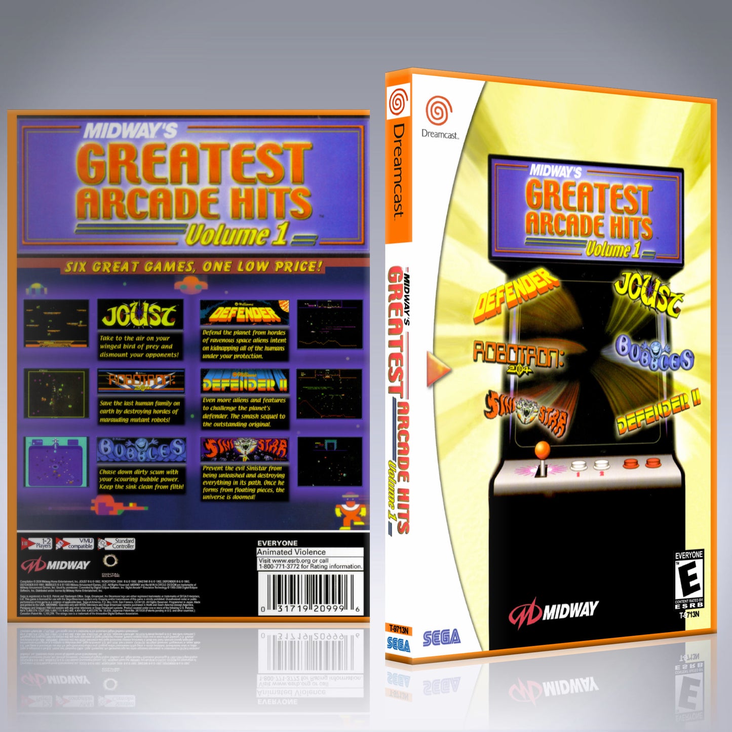 Dreamcast Custom Case - NO GAME - Midway Arcade Hits Vol 1