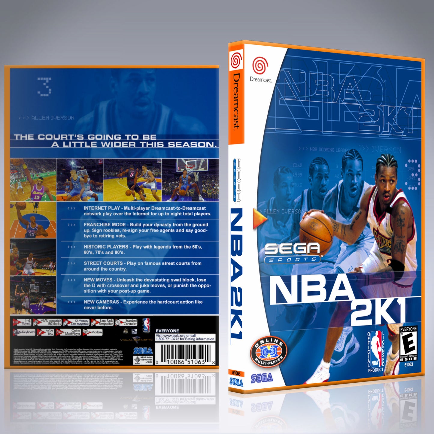 Dreamcast Custom Case - NO GAME - NBA2K1