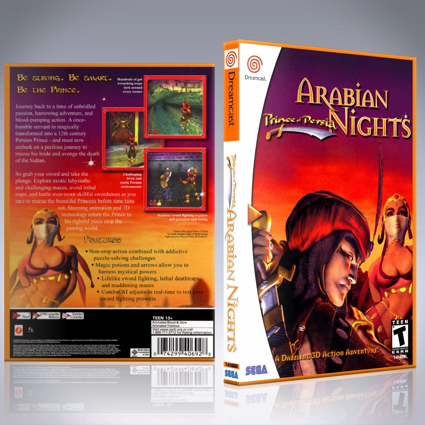 Dreamcast Custom Case - NO GAME - Prince of Persia - Arabian Nights