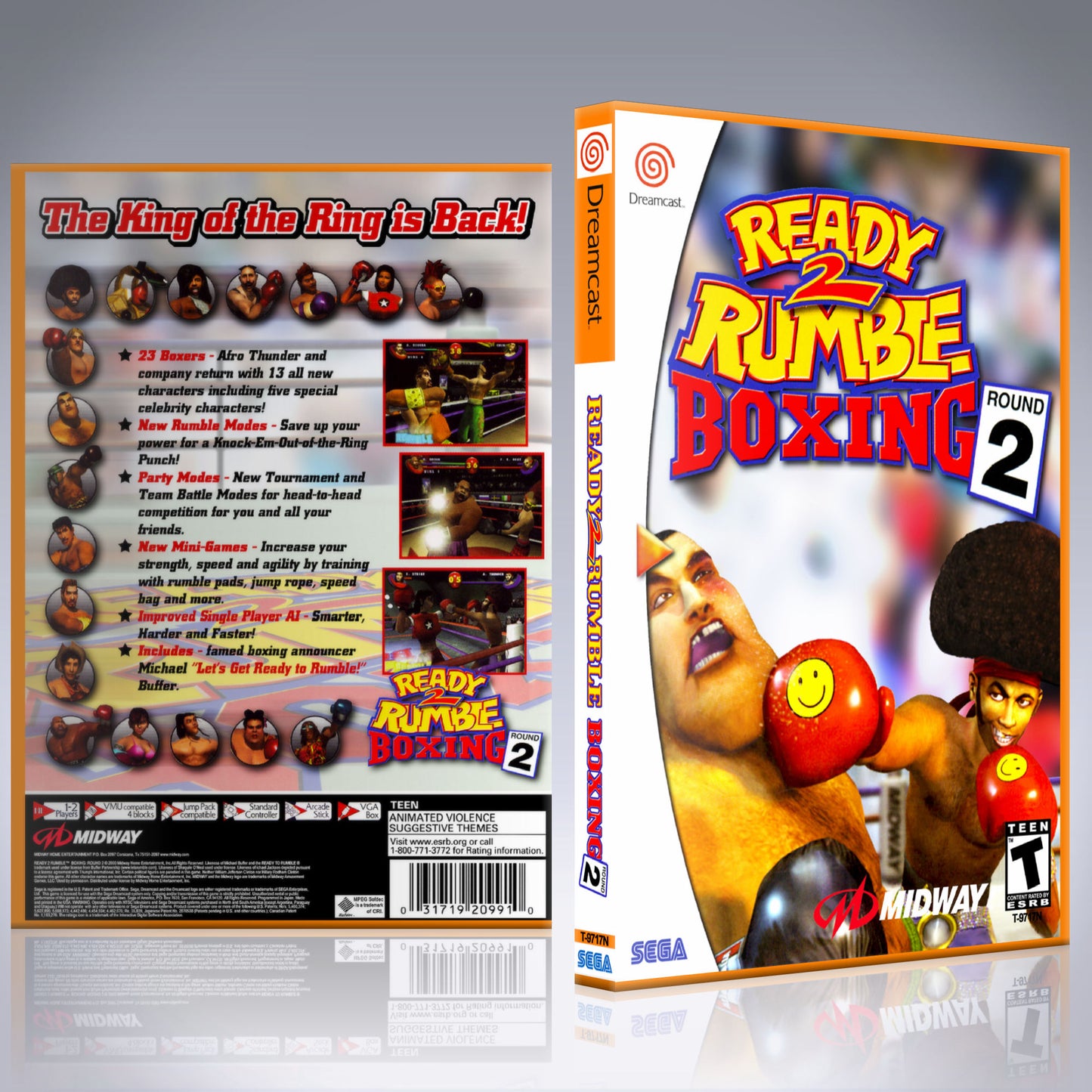 Dreamcast Custom Case - NO GAME - Ready 2 Rumble Boxing - Round 2