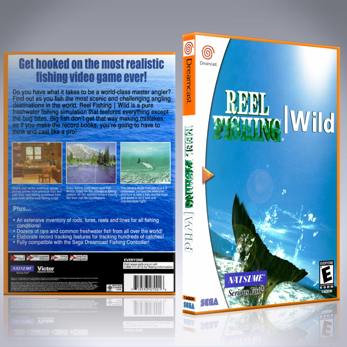 Dreamcast Custom Case - NO GAME - Reel Fishing - Wild