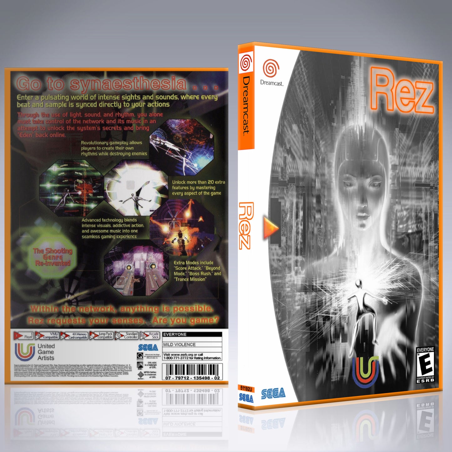 Dreamcast Custom Case - NO GAME - Rez