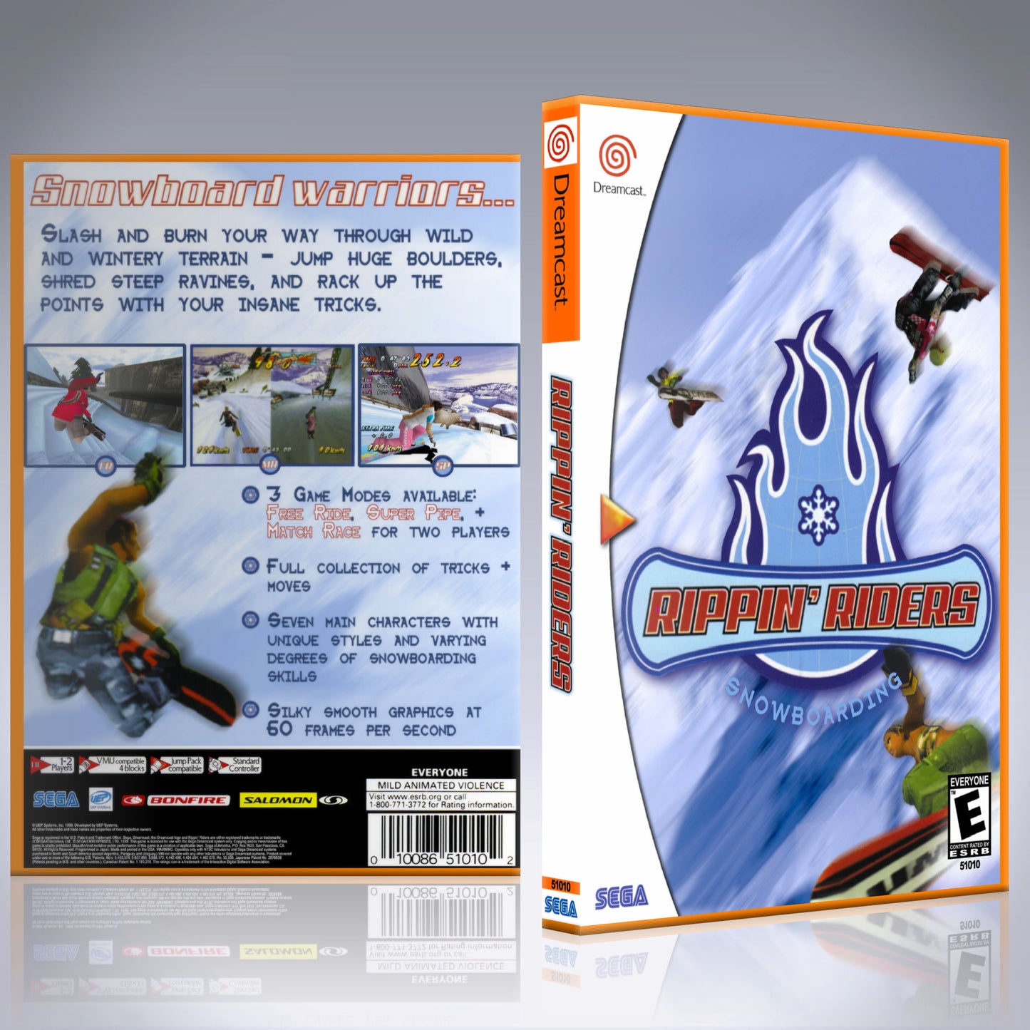 Dreamcast Custom Case - NO GAME - Rippin' Riders Snowboarding