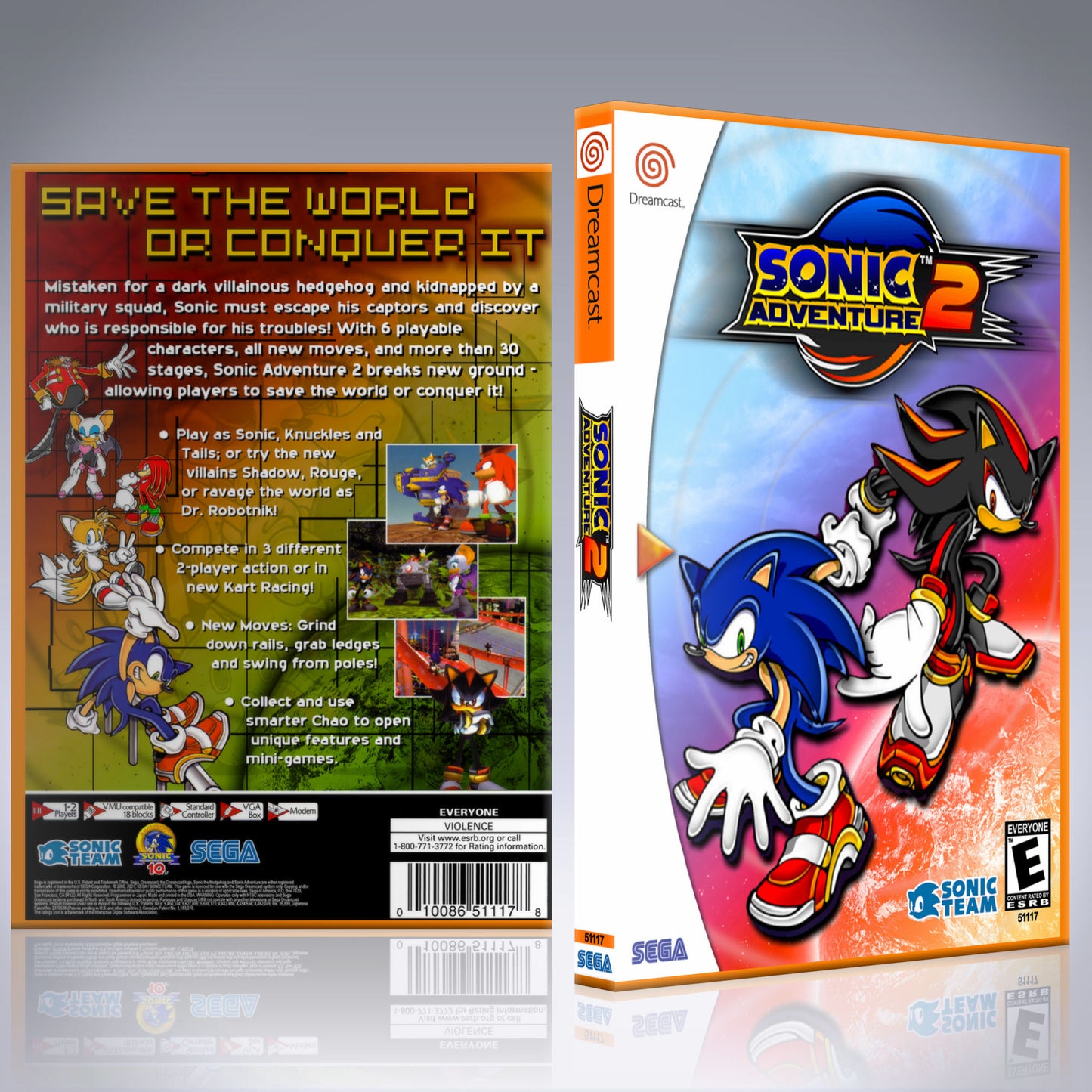 Dreamcast Custom Case - NO GAME - Sonic Adventure 2