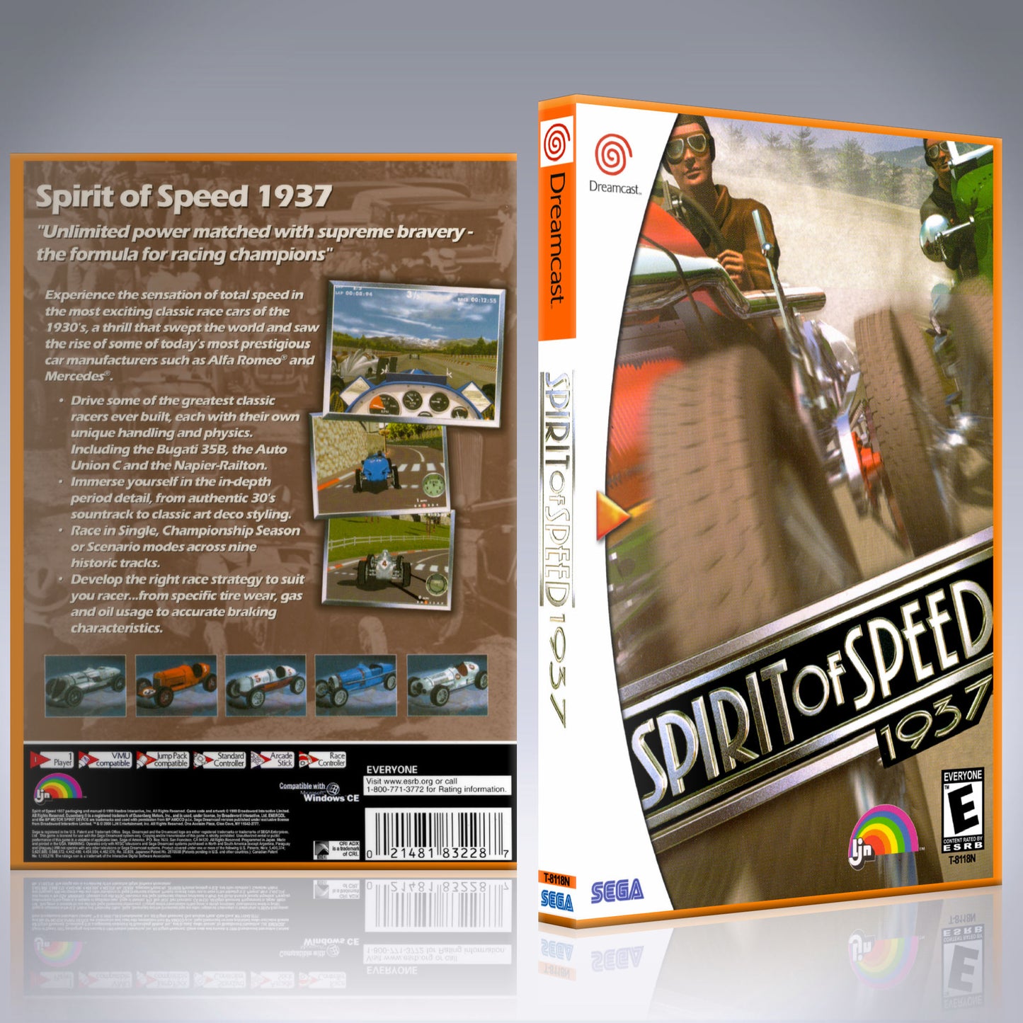 Dreamcast Custom Case - NO GAME - Spirit of Speed 1937