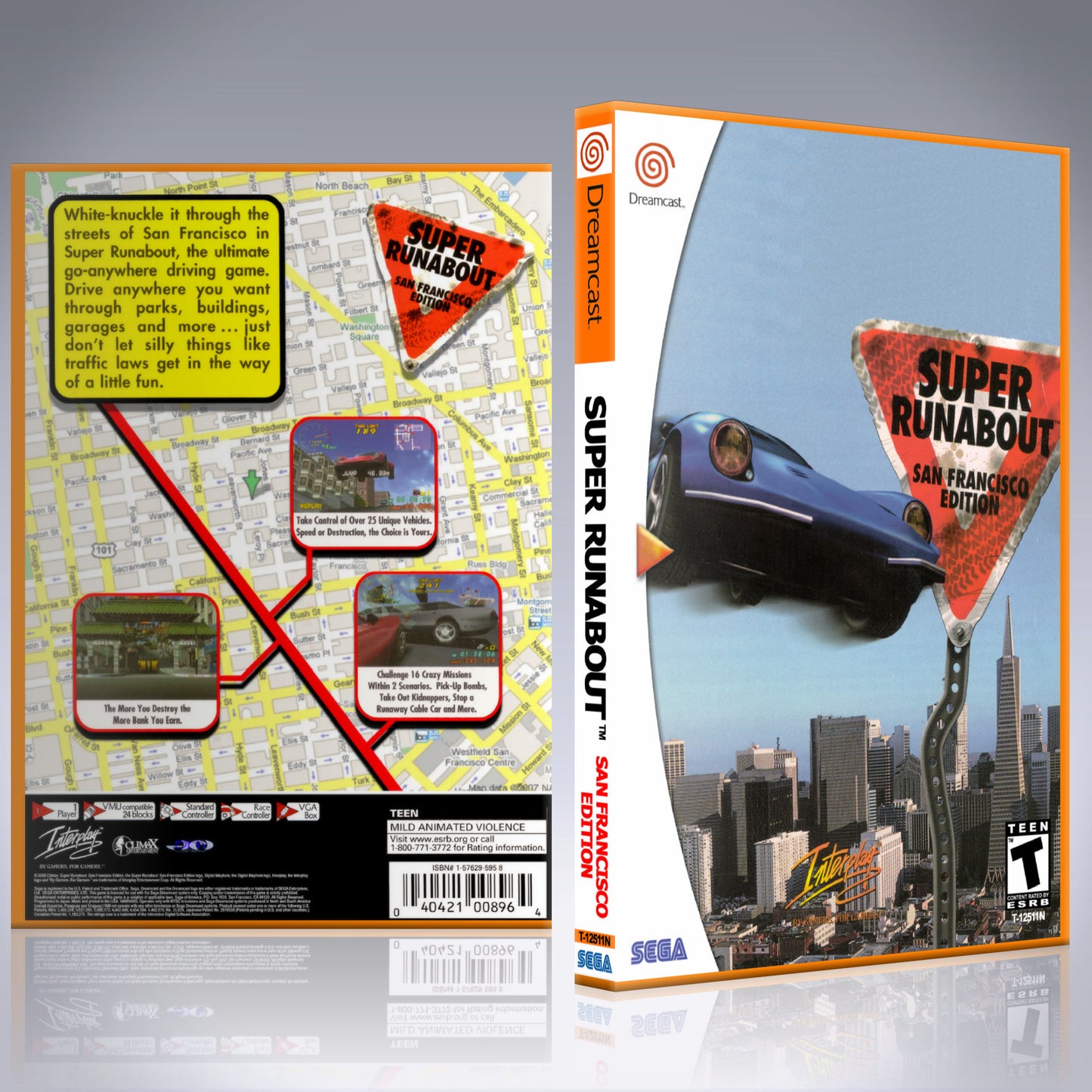 Dreamcast Custom Case - NO GAME - Super Runabout - San Francisco Edition