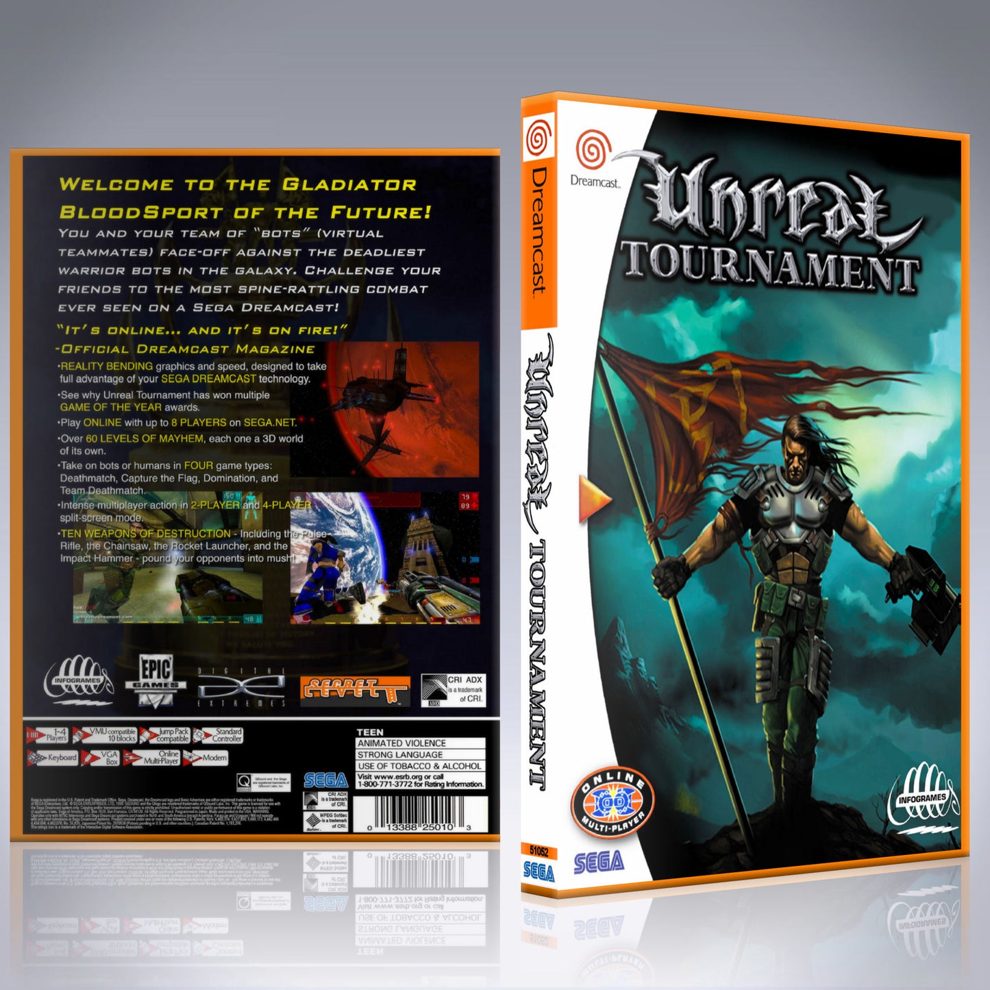 Dreamcast Custom Case - NO GAME - Unreal Tournament