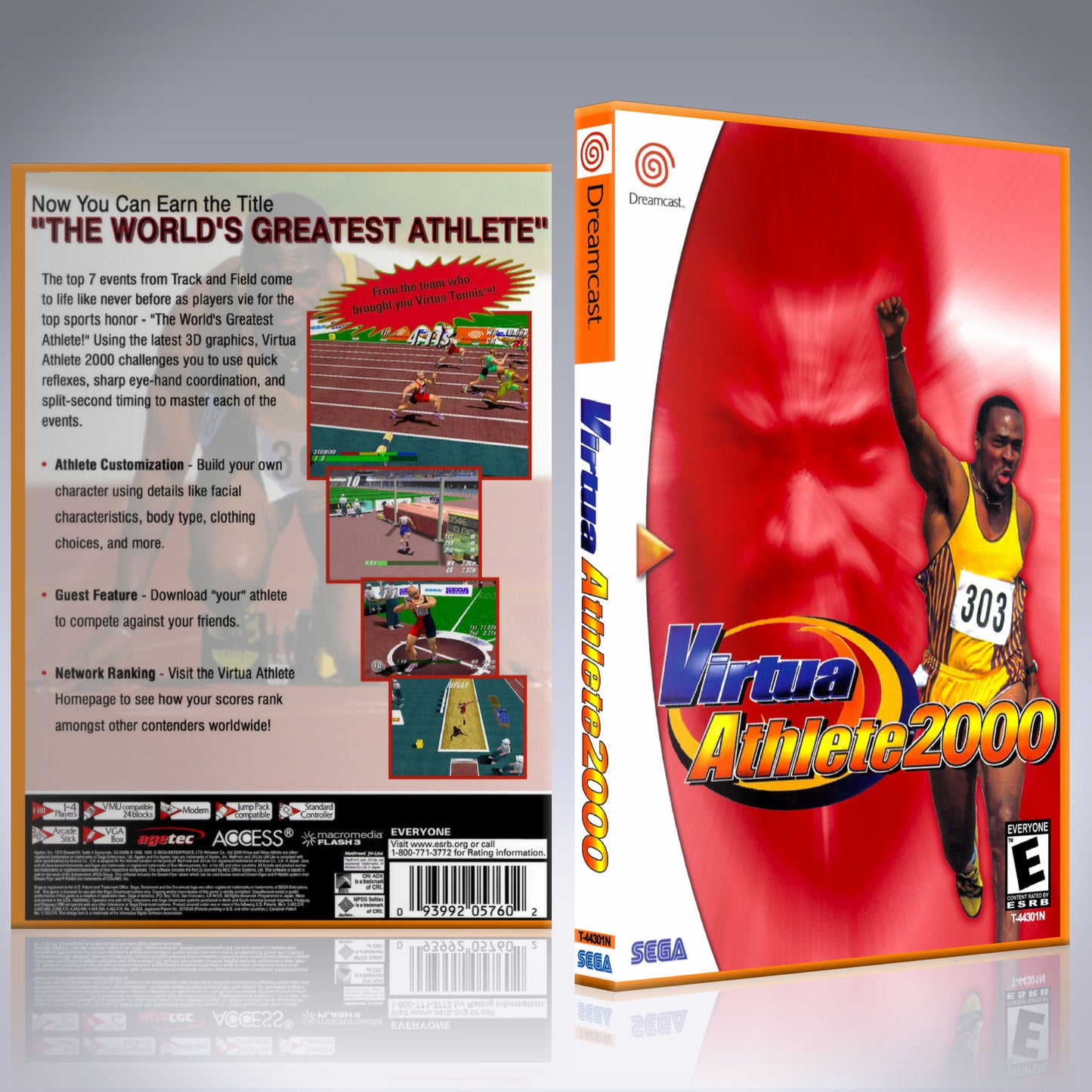 Dreamcast Custom Case - NO GAME - Virtual Athelete 2000