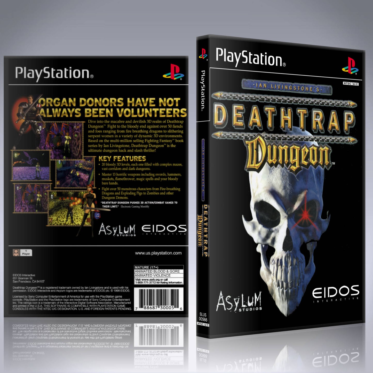 PS1 Case - NO GAME - Deathtrap Dungeon