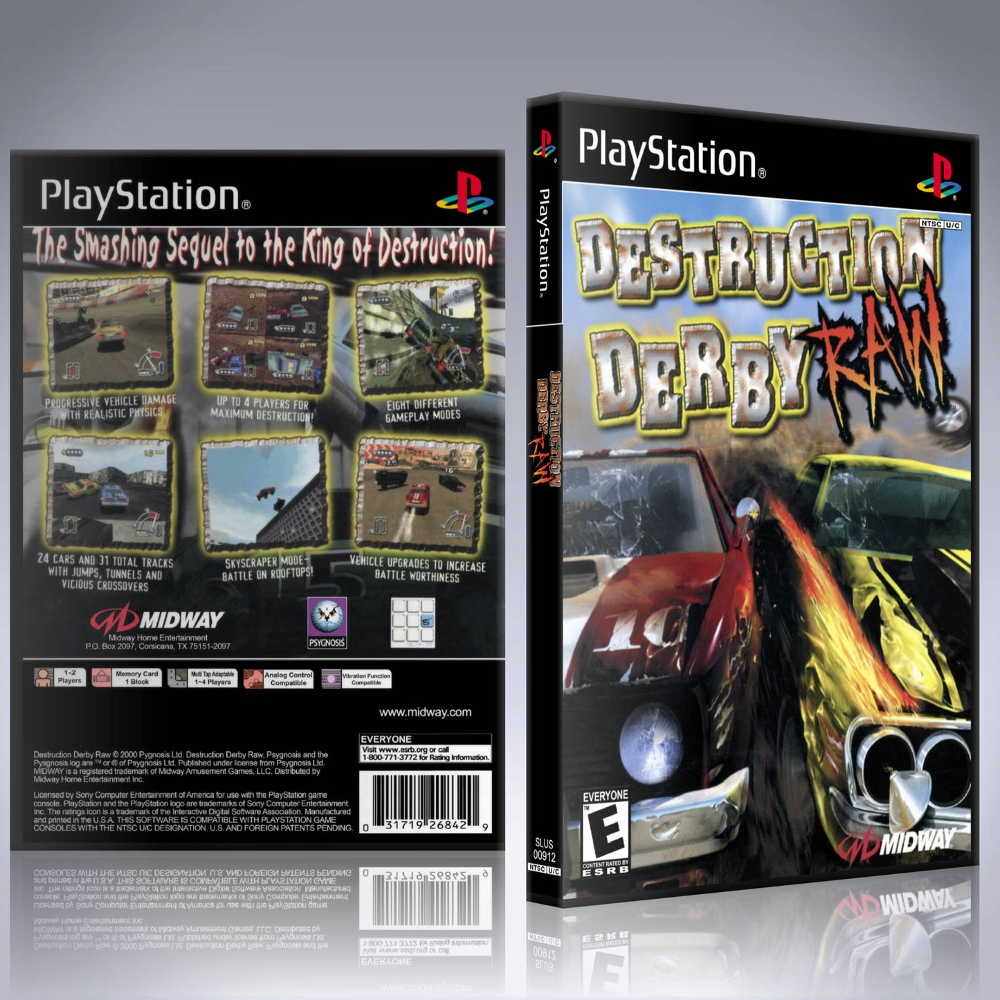 PS1 Case - NO GAME - Destruction Derby Raw