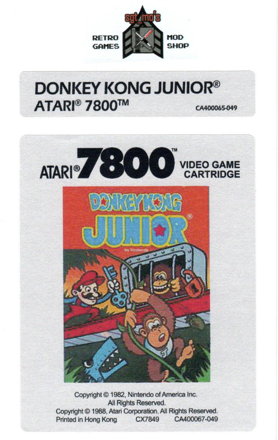 Atari 7800 Replacement Label - Donkey Kong Junior