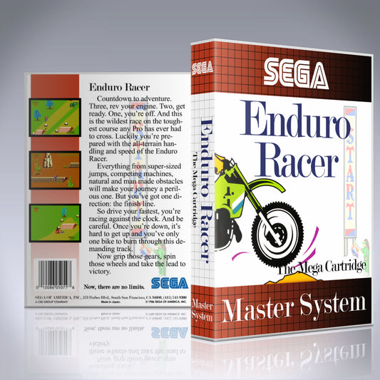 Sega Master System Custom Case - NO GAME - Enduro Racer